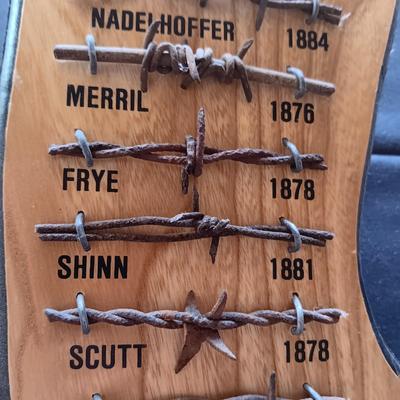 WESTERN BOOT BARBED WIRE SAMPLE FROM THE 1800'S
