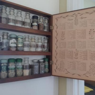 Antique Three Mountaineers Spice Cabinet