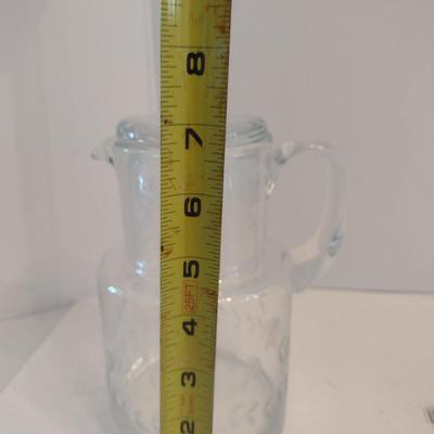 Etched Glass Bedside Water Carafe Set