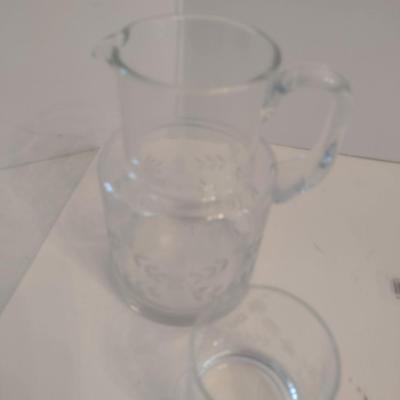 Etched Glass Bedside Water Carafe Set