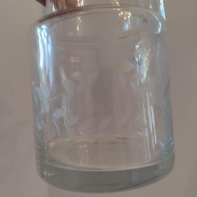 Etched Glass Bedside Water Carafe Set