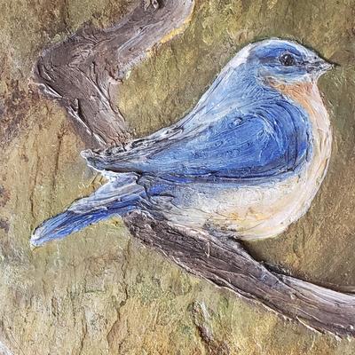 Blue Bird on Slate by Lelia Canter (D-KD)
