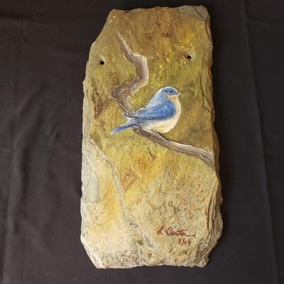 Blue Bird on Slate by Lelia Canter (D-KD)