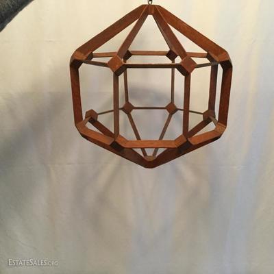 Lot 16: MCM Chair Frame and Geometric Hanging Art