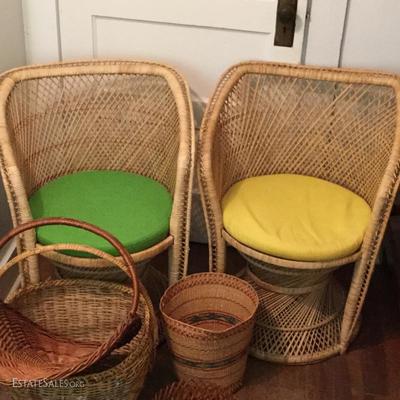 Lot 41 - Two MCM Chairs and Baskets