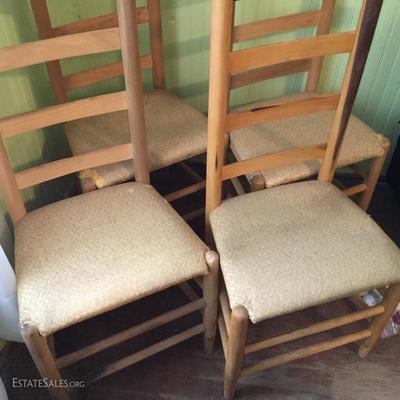 Lot 18: Set of Four Matching Natural Wood Chairs
