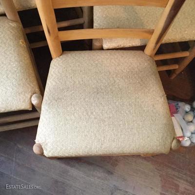 Lot 18: Set of Four Matching Natural Wood Chairs