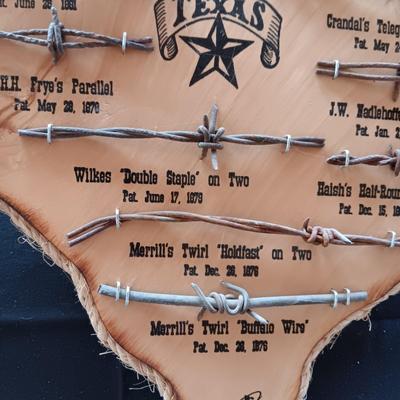 TEXAS SHAPED BARBED WIRE SAMPLE FROM THE 1800'S