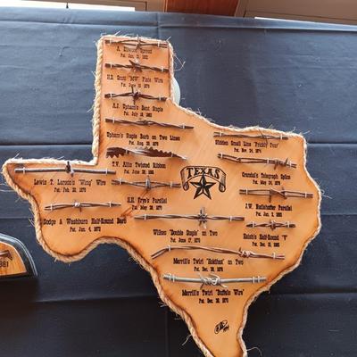 TEXAS SHAPED BARBED WIRE SAMPLE FROM THE 1800'S