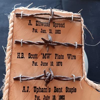 TEXAS SHAPED BARBED WIRE SAMPLE FROM THE 1800'S