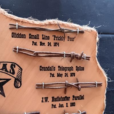 TEXAS SHAPED BARBED WIRE SAMPLE FROM THE 1800'S