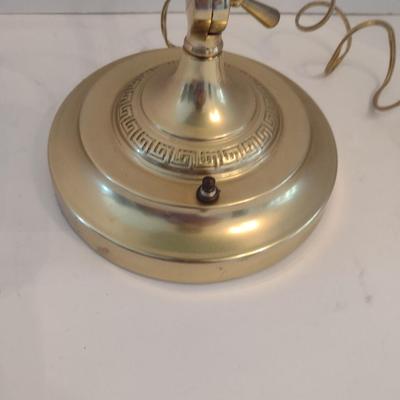 Adjustable Banker's Lamp with Glass Shade