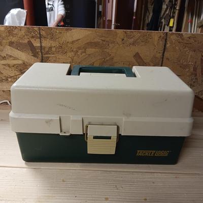 3 TIER SHELF TACKLE BOX AND A VARIETY OF TACKLE