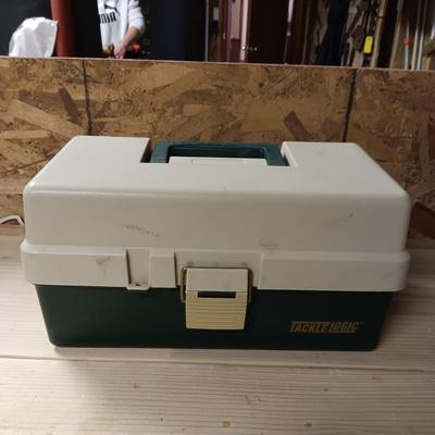 3 TIER SHELF TACKLE BOX AND A VARIETY OF TACKLE