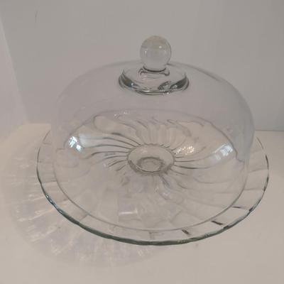 Glass Cake Pedestal with Dome Cover