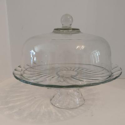 Glass Cake Pedestal with Dome Cover