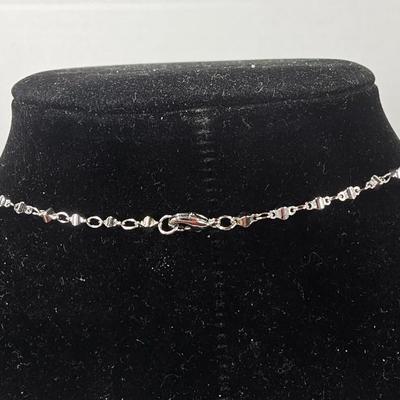 Crimson Heart Faceted Glass Pendant Necklace – Silver-Tone Beaded Chain