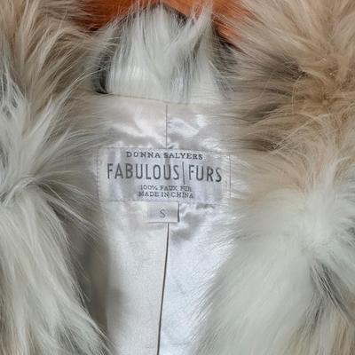 New Donna Salyers Fabulous Faux Fur Coat Snow Lynx Small