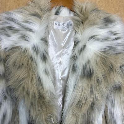 New Donna Salyers Fabulous Faux Fur Coat Snow Lynx 2X
