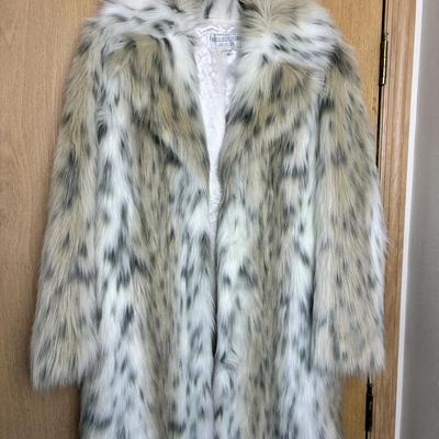 New Donna Salyers Fabulous Faux Fur Coat Snow Lynx 2X