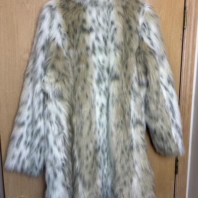 New Donna Salyers Fabulous Faux Fur Coat Snow Lynx 2X