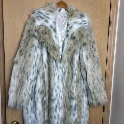 New Donna Salyers Fabulous Faux Fur Coat Snow Lynx 2X