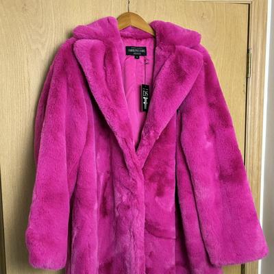 New Donna Salyers Fabulous Faux Fur Coat Fuchsia 3X