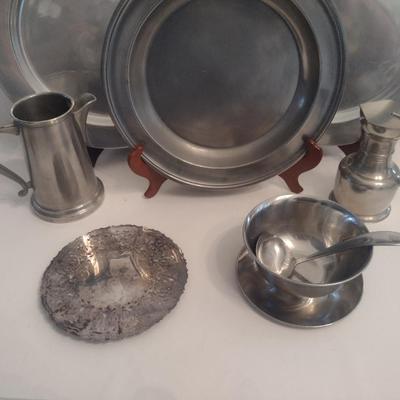 Collection of Metal Serve Ware- Mostly Pewter
