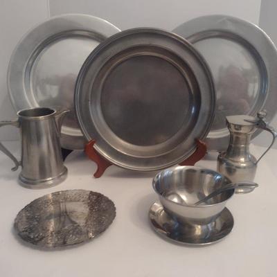 Collection of Metal Serve Ware- Mostly Pewter