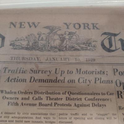 New York Herald Tribune Issue January 10, 1929 with COA