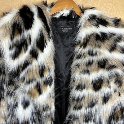 New Donna Salyers Fabulous Faux Fur Coat Snow Lynx 2X
