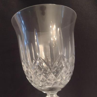Galway Irish Crystal Water Goblets- Possibly Longford Pattern- Eight Pieces