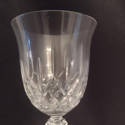 Galway Irish Crystal Water Goblets- Possibly Longford Pattern- Eight Pieces