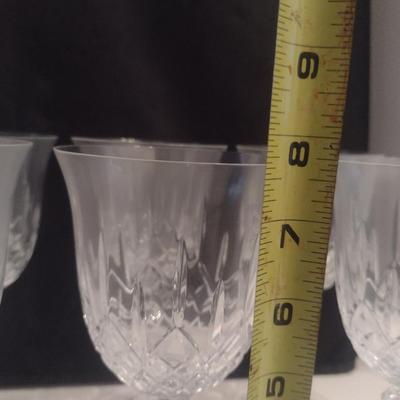 Galway Irish Crystal Water Goblets- Possibly Longford Pattern- Eight Pieces
