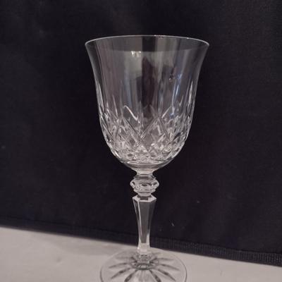 Galway Irish Crystal Red Wine Glasses- Possibly Longford Pattern- Eight Pieces