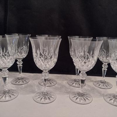 Galway Irish Crystal Red Wine Glasses- Possibly Longford Pattern- Eight Pieces
