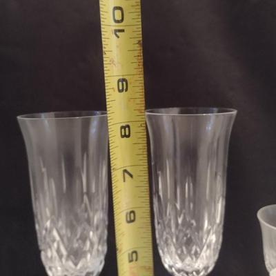 Galway Irish Crystal Champagne Flutes and Cordial Glasses- Possibly Longford Pattern- Two of Each