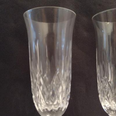 Galway Irish Crystal Champagne Flutes and Cordial Glasses- Possibly Longford Pattern- Two of Each