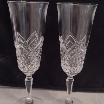 Collection of Glassware- Trifle Bowl, Serving Glasses, Champagne Flutes, Toothpick Holder