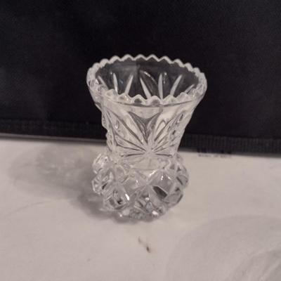 Collection of Glassware- Trifle Bowl, Serving Glasses, Champagne Flutes, Toothpick Holder