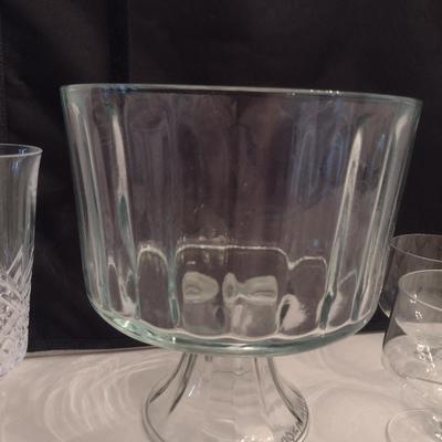 Collection of Glassware- Trifle Bowl, Serving Glasses, Champagne Flutes, Toothpick Holder