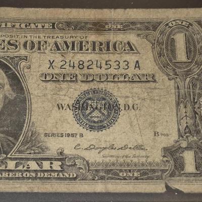 Sale Photo Thumbnail #54: 1957B $1 Silver Certificate Fair Condition