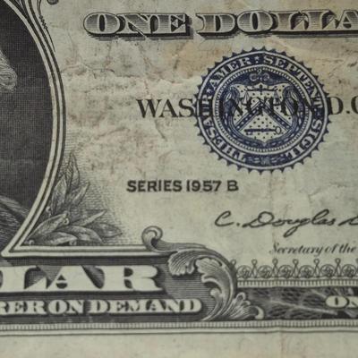Sale Photo Thumbnail #60: 1957B $1 Silver Certificate Fair Condition