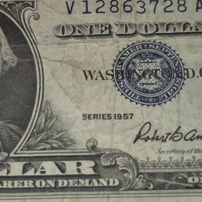 Sale Photo Thumbnail #67: 1957 $1 Silver Certificate Fair Condition
