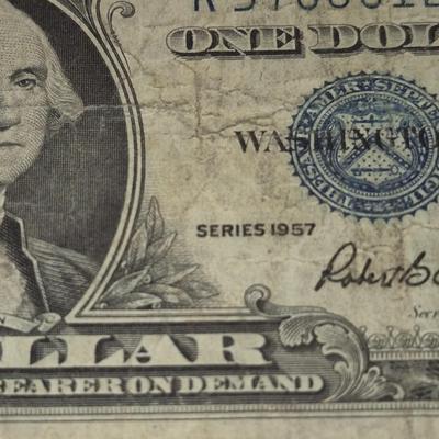 Sale Photo Thumbnail #74: 1957 $1 Silver Certificate RA Serial Number