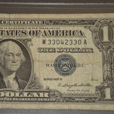 Sale Photo Thumbnail #82: 1957B $1 Silver Certificate Fair Condition