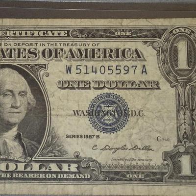 Sale Photo Thumbnail #103: 1957B $1 Silver Certificate Fair Condition