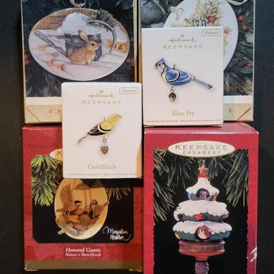 Sale Photo Thumbnail #135: 1993-2012 Hallmark Ornaments Designed by Bastin, Kegrize Minitures (peek-a-boo tree has tear in box as pictured)