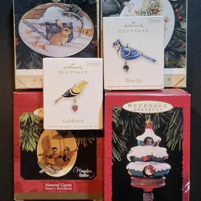 Sale Photo Thumbnail #126: 1993-2012 Hallmark Ornaments Designed by Bastin, Kegrize Minitures (peek-a-boo tree has tear in box as pictured)