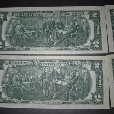 Sale Photo Thumbnail #148: (4) Consecutive Serial Number $2 Bills 1976
